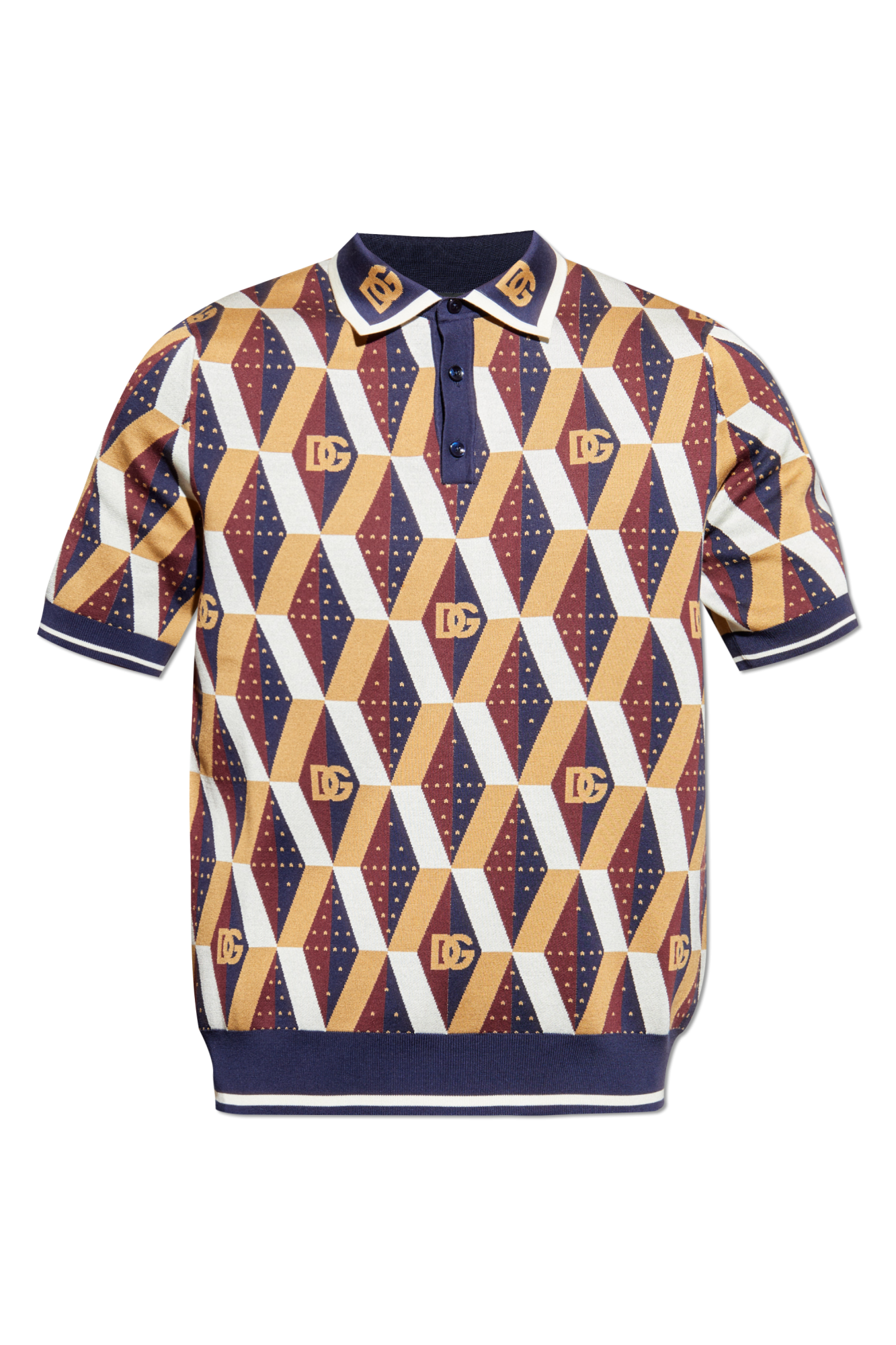 Dolce & Gabbana Silk polo with monogram | Men's Clothing